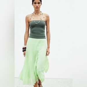 Zara Light Green A-Line Skirt